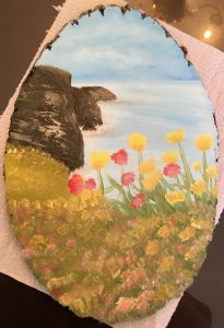 ahşap boyama manzara resmi