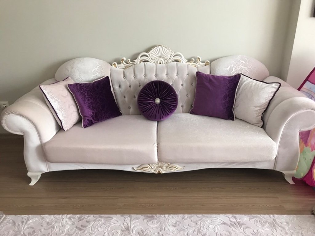 Klasik Koltuk Takımı Modelleri ve Modası. Tek Renk, Sade Koltuk Takımları Modelleri Soluk Pembe koltuk takımı modeli
