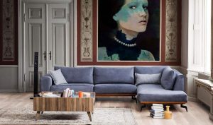 pastel mavi koltuk takimi