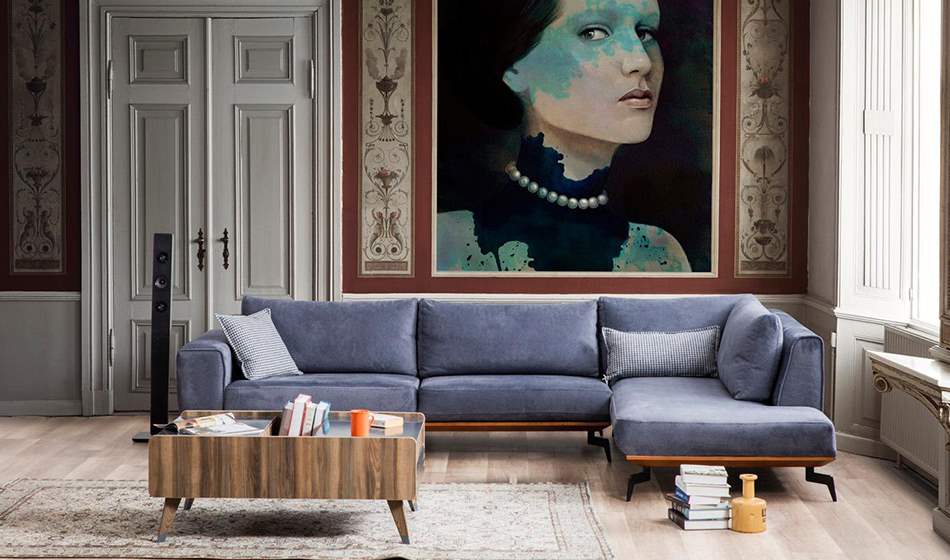 Klasik Koltuk Takımı Modelleri ve Modası. Tek Renk, Sade Koltuk Takımları Modelleri pastel mavi koltuk takımı modeli